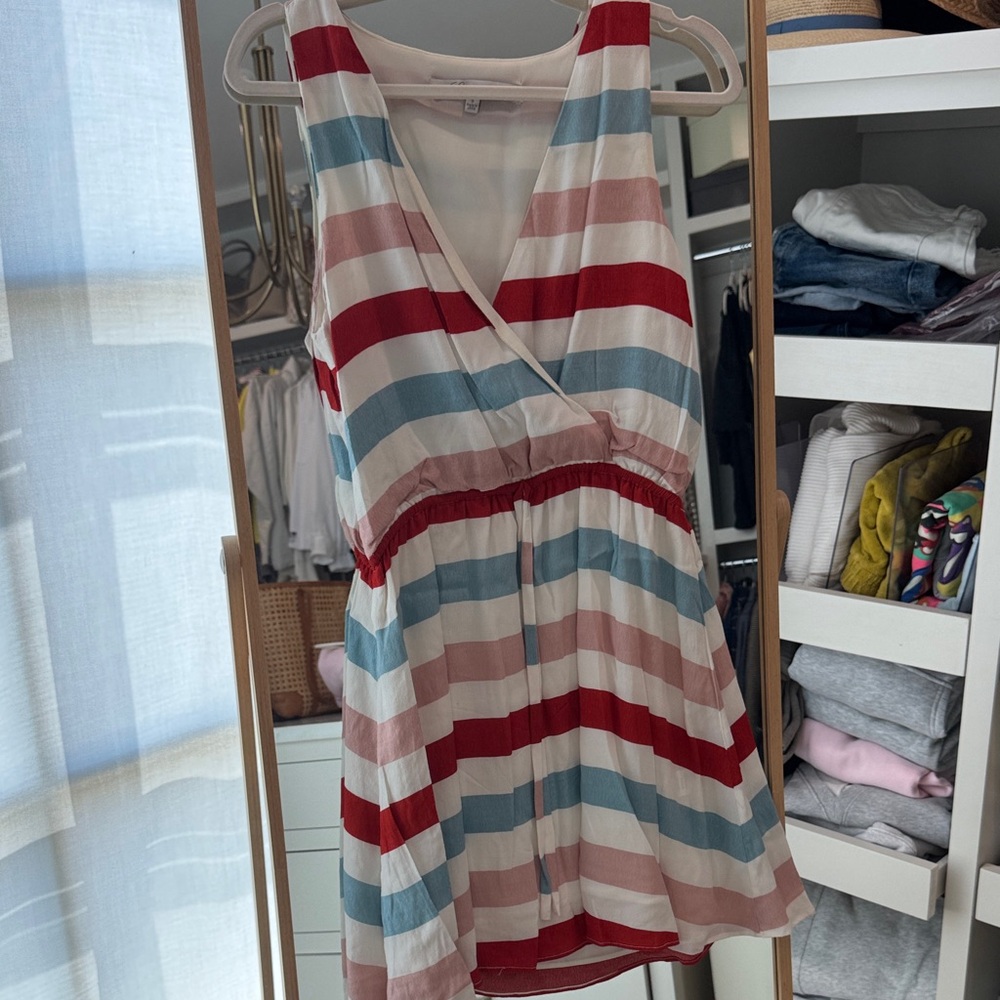 Lovers + Friends Striped Mini Dress - Red, Blue, Cream